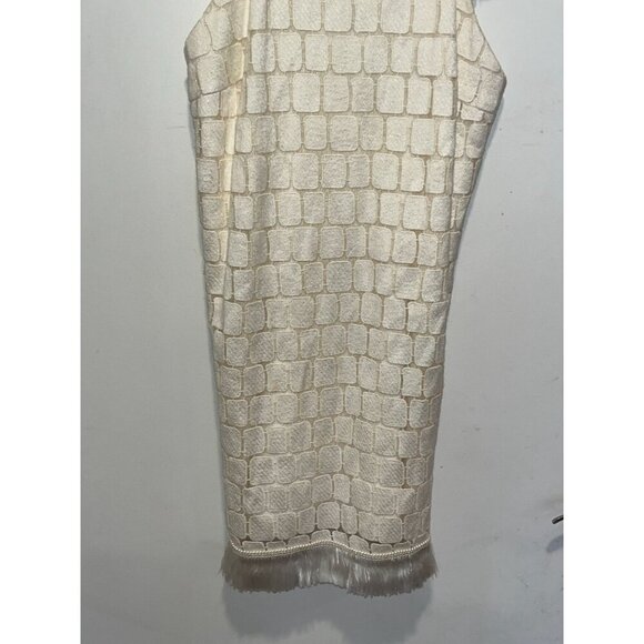 Alexis 'Jasmine Paneled Tas-sel Trim Shift Dress' Size XS Womens - White - Picture 6 of 10